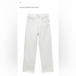 Zara high rise straight leg jeans in ecru size 4